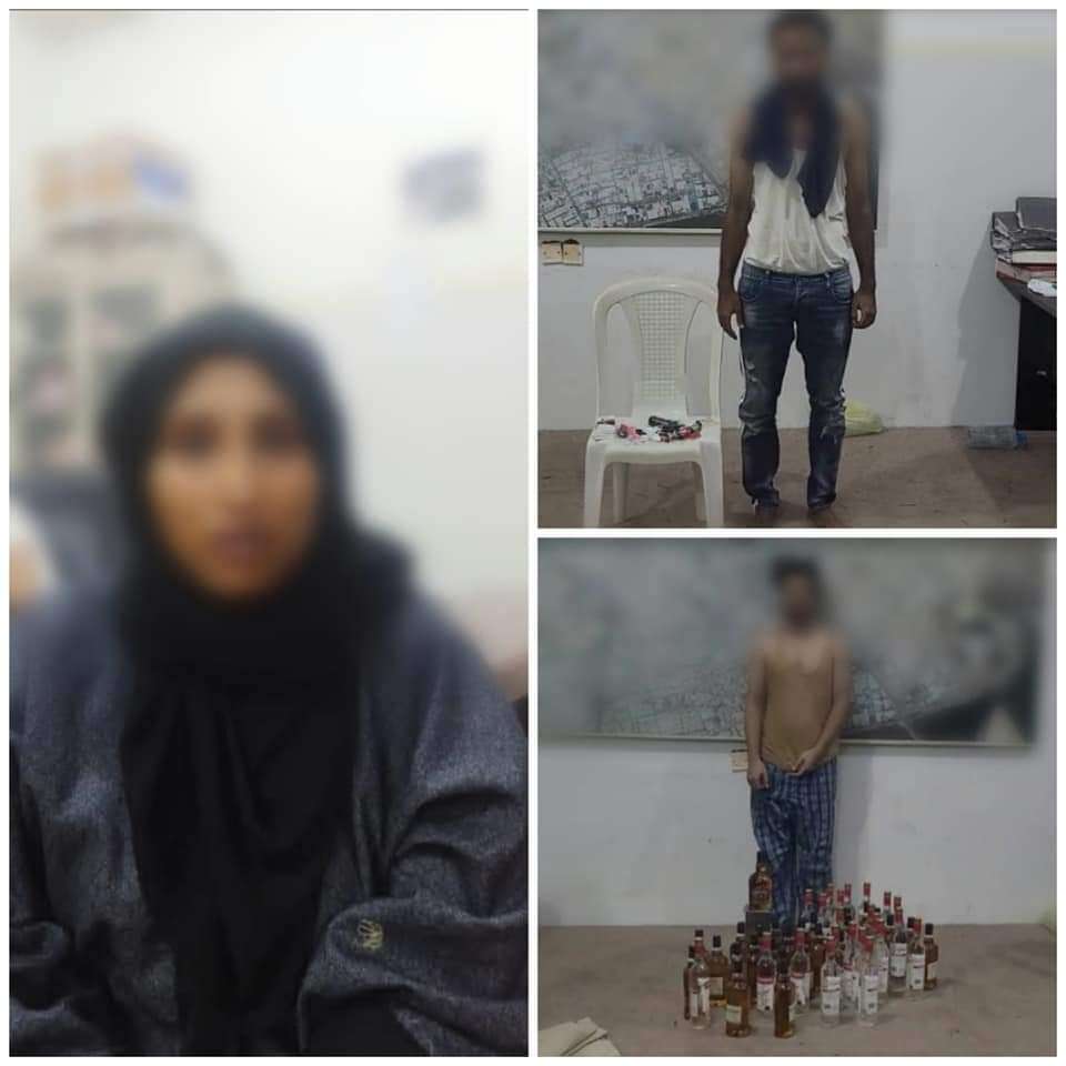 القبض على امرأة مع عصابة تقوم ببيع الخمور والحشيش في عدن