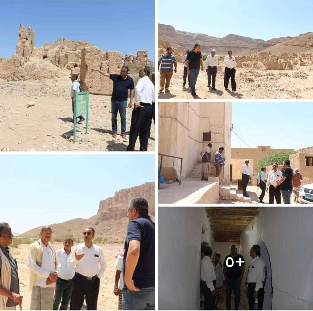 وزير الثقافة يزور مواقع أثرية وتاريخية في وادي حضرموت