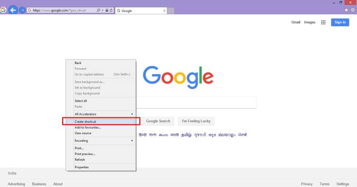 Shortcut desktop create internet explorer website methods click Cara membuat shortcut web di desktop