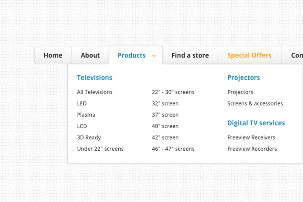 Dark, dropdown, menu, psd, select box, ui. Mega Dropdown Menu Psd Creative Vip
