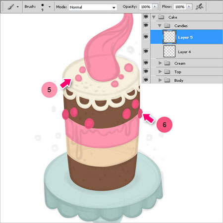 как из бумаги нарисовать торт