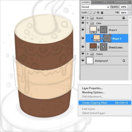 как из бумаги нарисовать торт