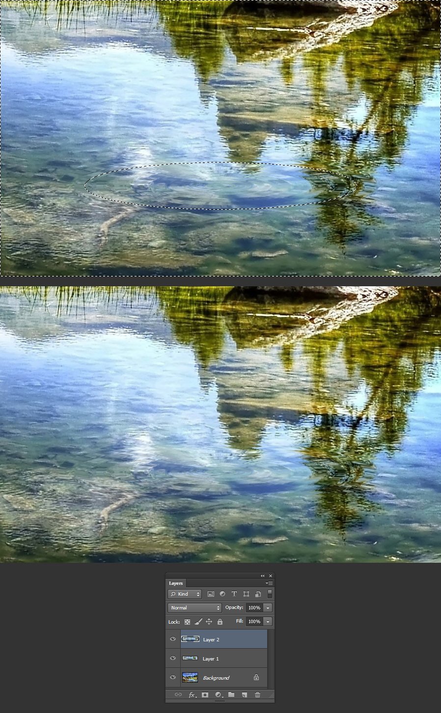 нарисовать круг воды