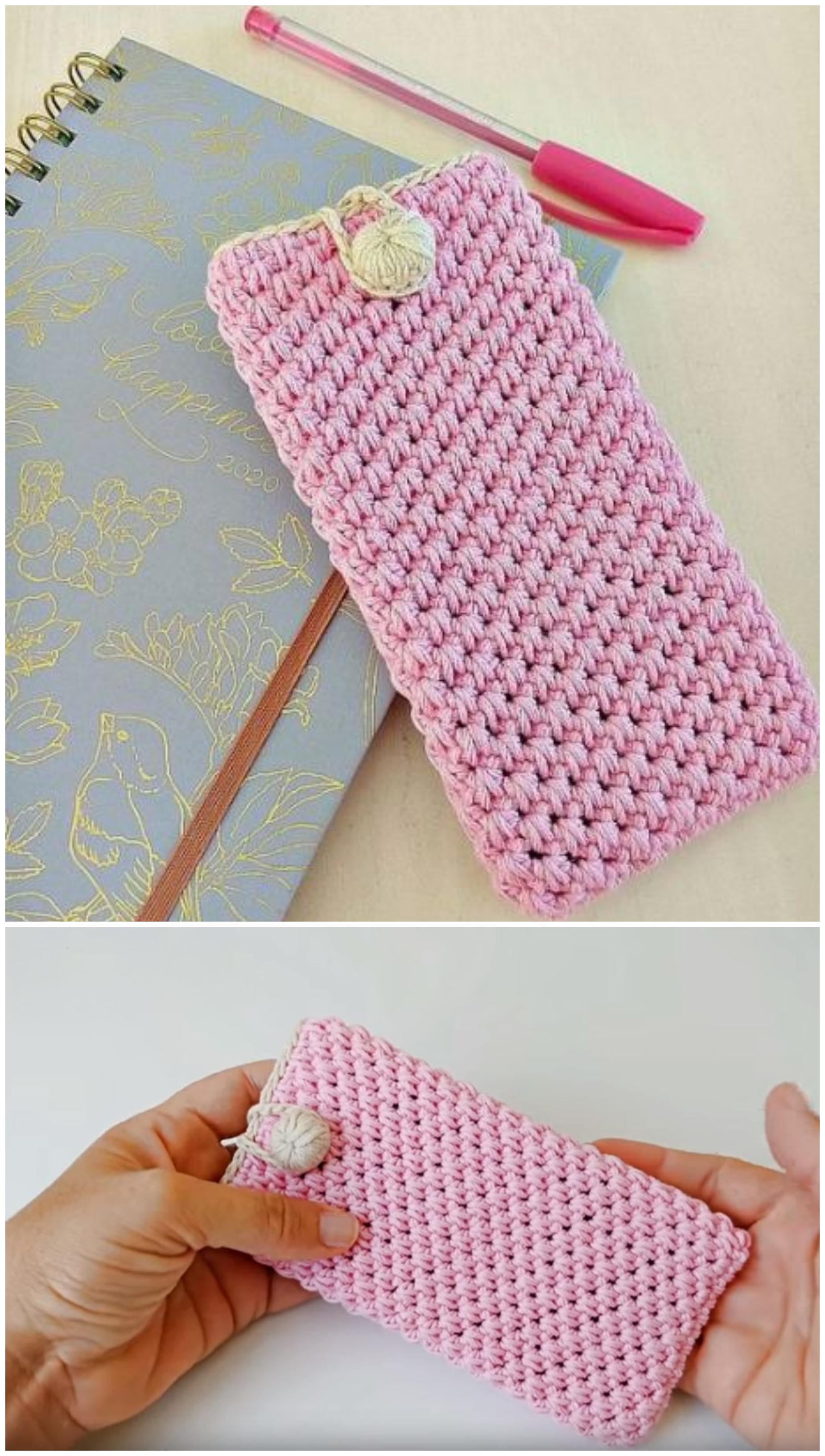 One of the cutest crochet mobile cover designs! How To Crochet A Mobile Case Crochet Ideas