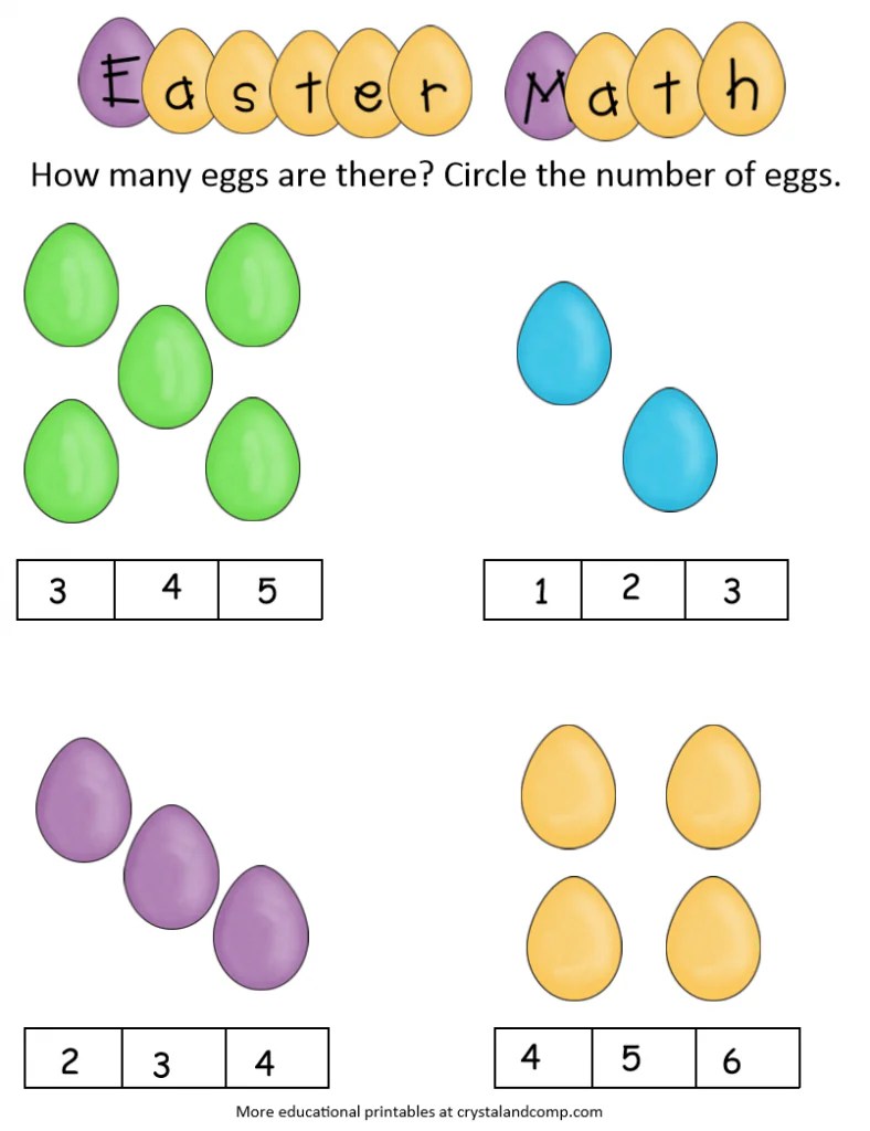 Enjoy the five worksheets with answers on the second page of each pdf. Easter Activity Ideas Math Printables For Kids
