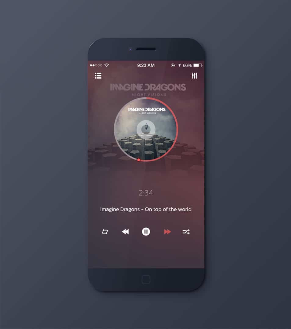 175+ Free Music Player UI PSD Templates