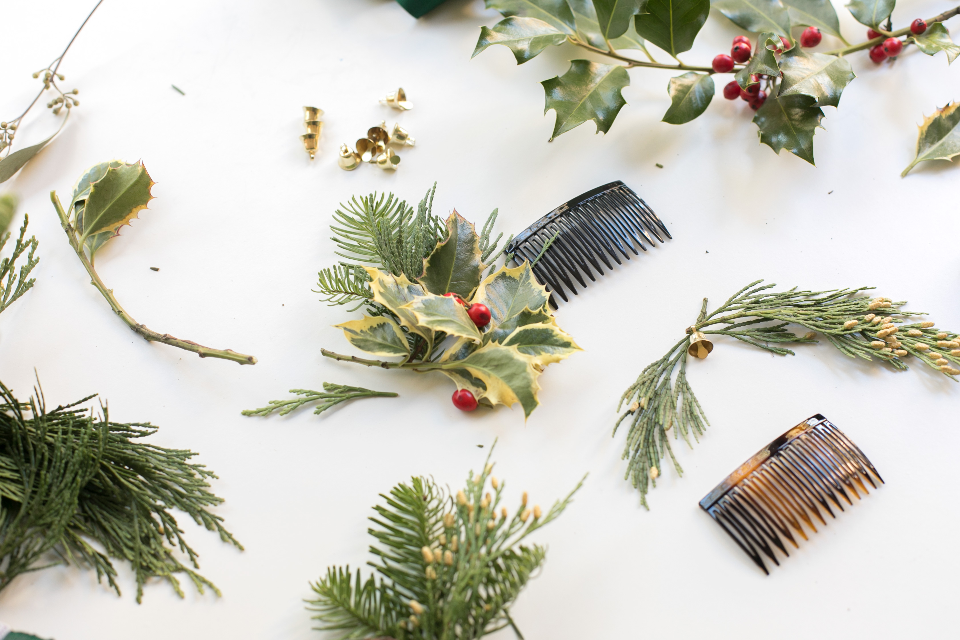 DIY Evergreen Hair Combs for Pinterest Party Hair ctrl + curate