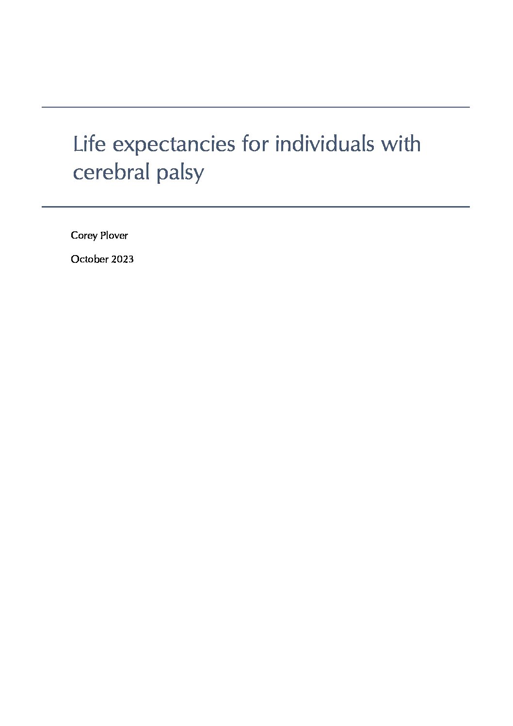 Cerebral Palsy Adults Life Expectancy / Cerebral Palsy Treatment