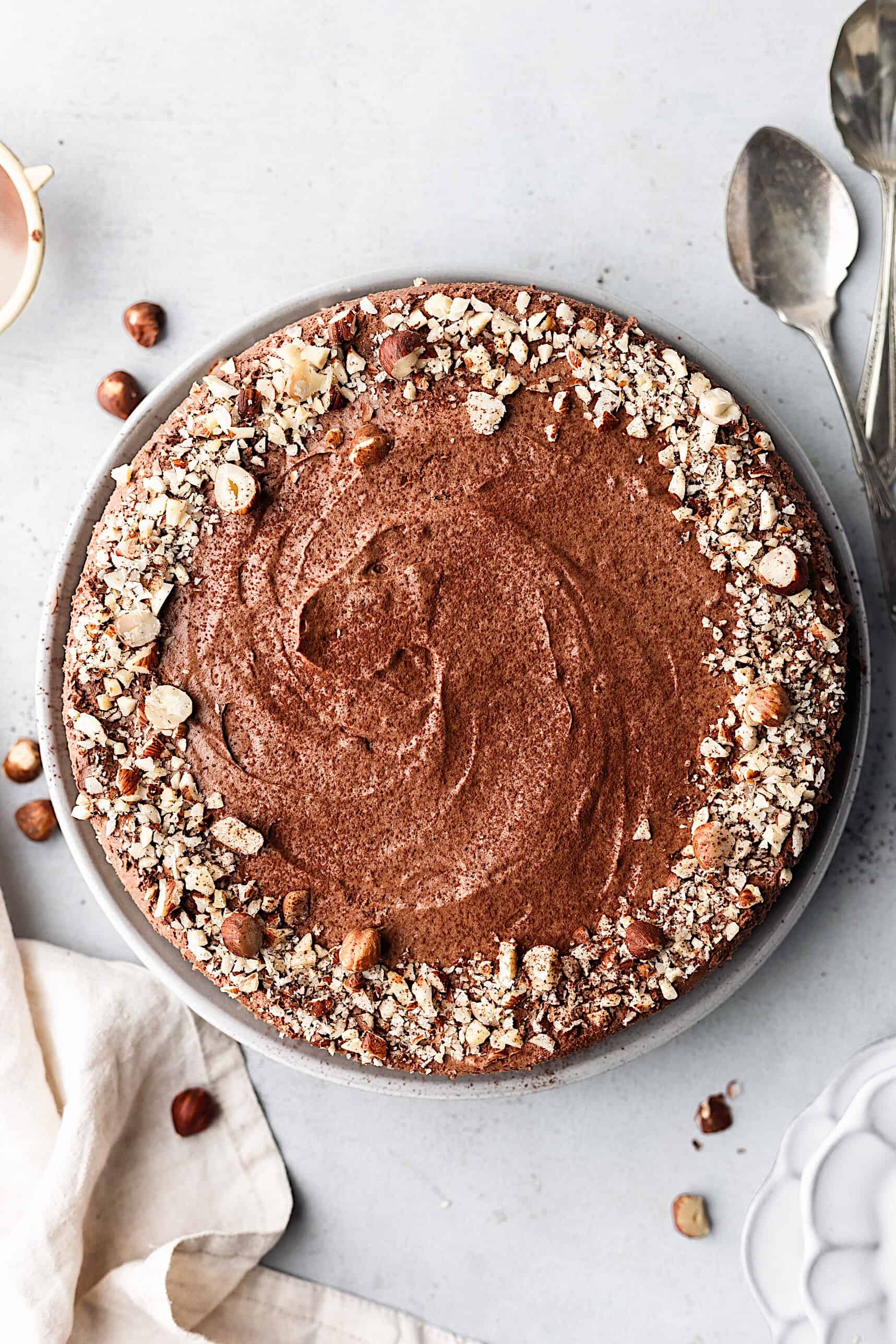 no bake chocolate & hazelnut cheesecake