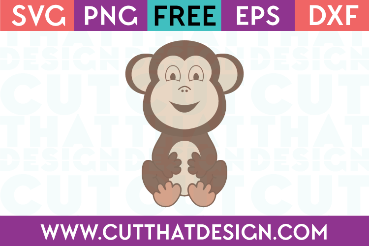 Available in png, svg formats. Cute Baby Monkey Cut That Design