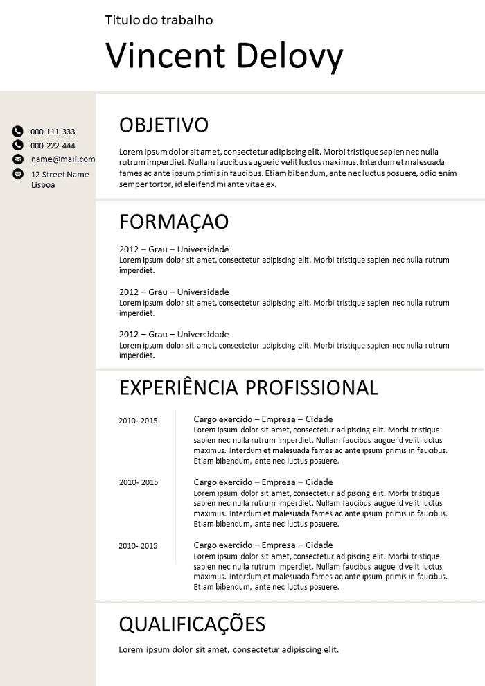 Deixe para tratar de valores na entrevista. Baixar Um Extracto De Curriculo Vitei - Pin en cv - Betty