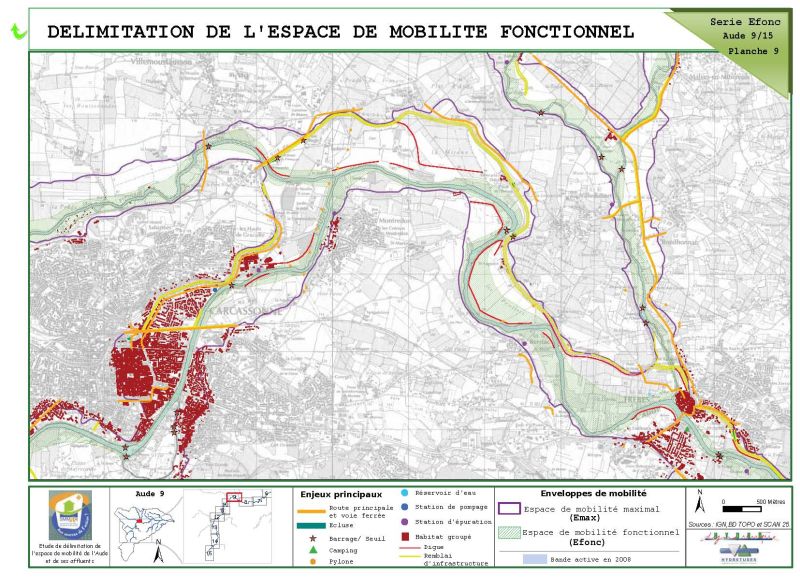 Cartographie de délimitation de l'espace de mobilité fonctionnelle