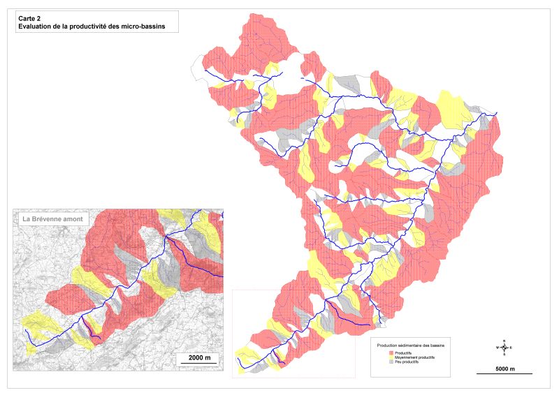 Cartographie de l'évaluation de la productivité des micro-bassins