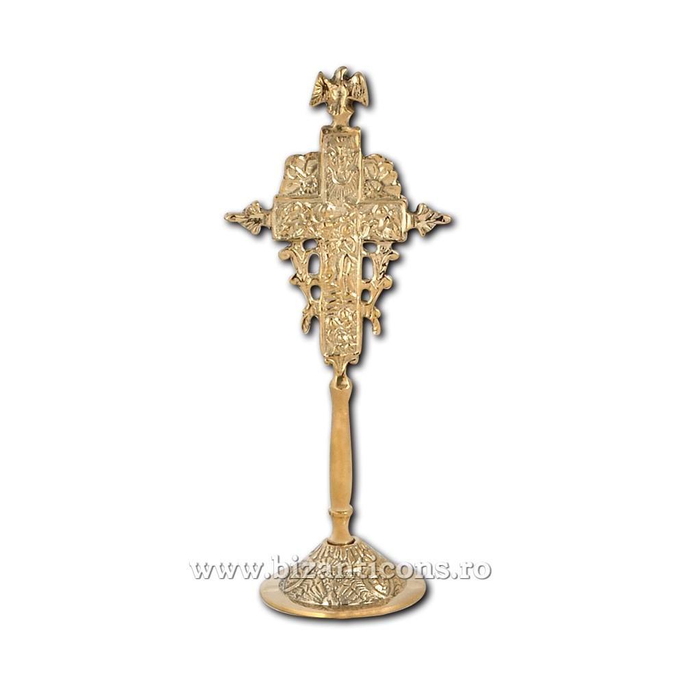 Cruce Altar Bronz 20cm Cruci Sfanta Masa Cu Baza Magazin Articole De Cult