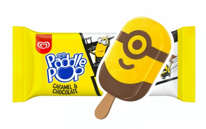 If a person eats half a cup, approximately the amount in th. Belove Ch Walls Paddlepop Minion Cup