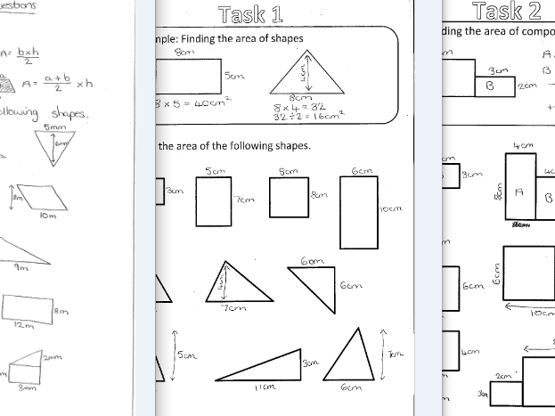 area of basic and compound shapes teaching resources