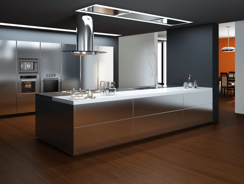 High Tech Kitchen 3d Cad Model Library Grabcad