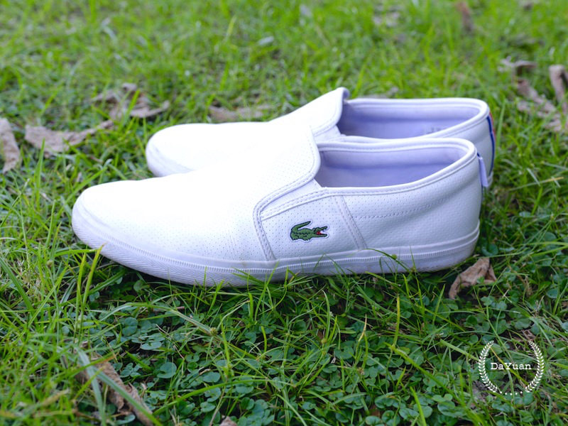 帥鞋｜LACOSTE 全白懶人鞋SLIP ON