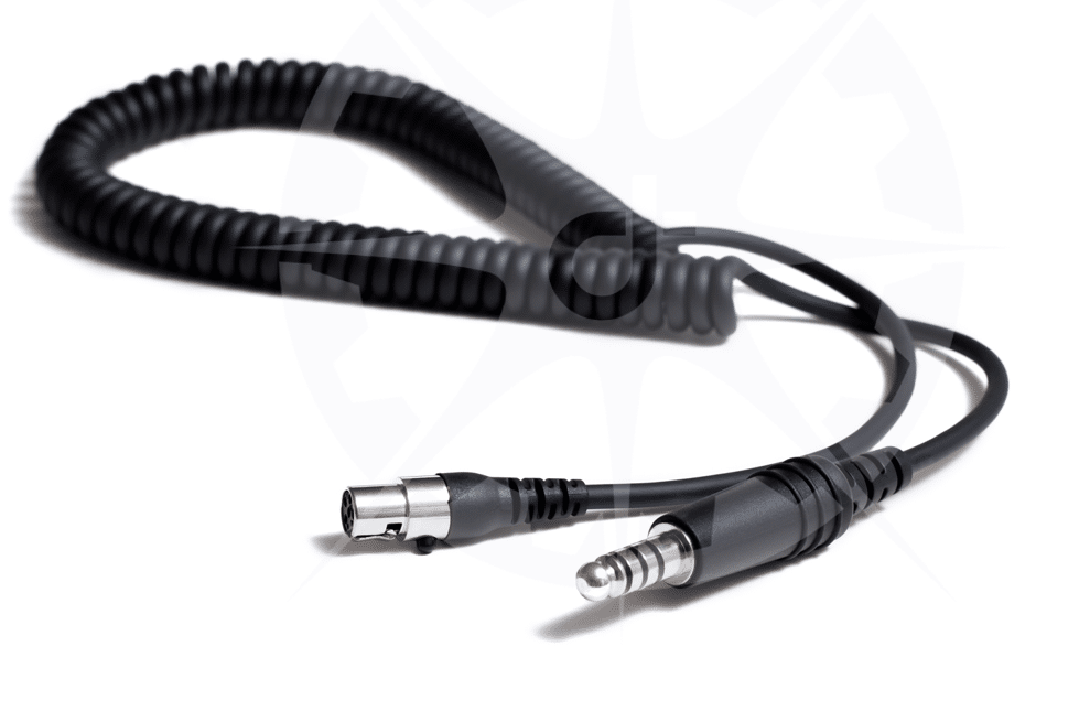 Adapter cord with helicopter plug for rotorcraft aviation, use with J1