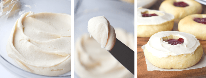 Frosting the kolaches