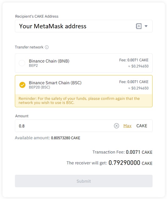 You should now see your wallet, ready to send and receive funds. How To Use Pancakeswap With Metamask Trading Staking Dappgrid