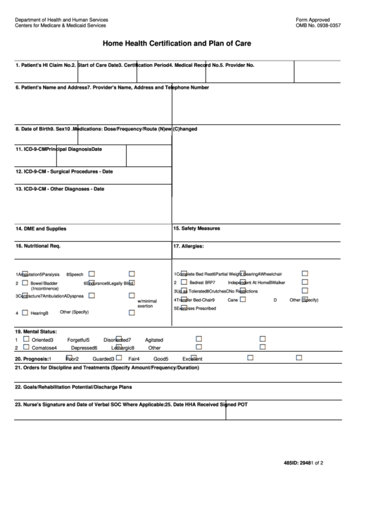 Etwa 9,5 millionen menschen konsumieren alkohol in riskanter (gesundheitsgefährdender) weise, nehmen also mehr als 24 g (männer) bzw. Form Cms-485 Home Health Certification And Plan Of Care
