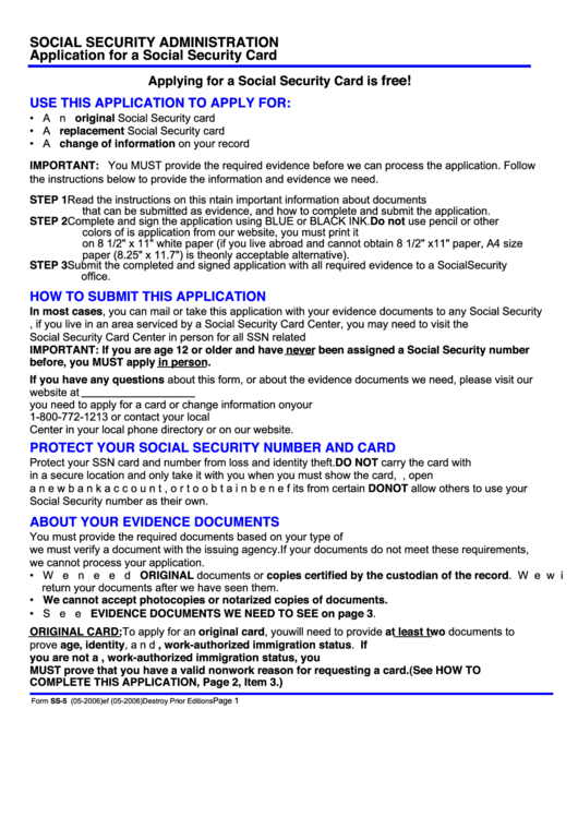 The tax treatment of your social security. Form Ss-5 - Application For A Social Security Card - Social Security Administration printable ...