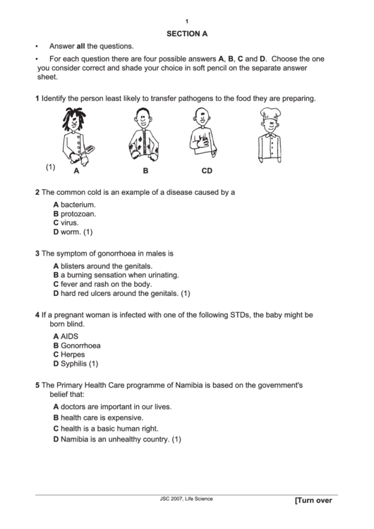 life science multiple choice quiz worksheet printable pdf