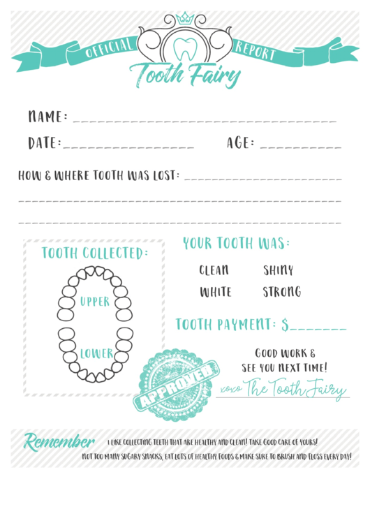 tooth fairy letter template printable pdf download