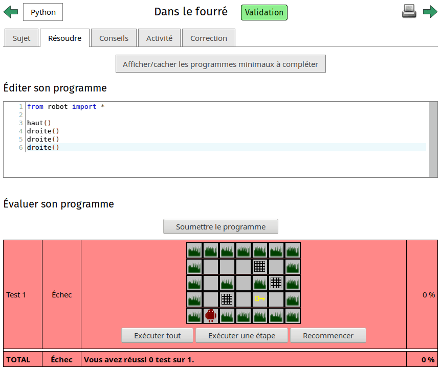 Je n'ai pas besoin de lire davantage pour comprendre, même si la syntaxe est un peu . France Ioi Enseigner