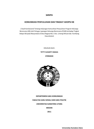 Komunikasi Penyuluhan Dan Tingkat Adopsi KB