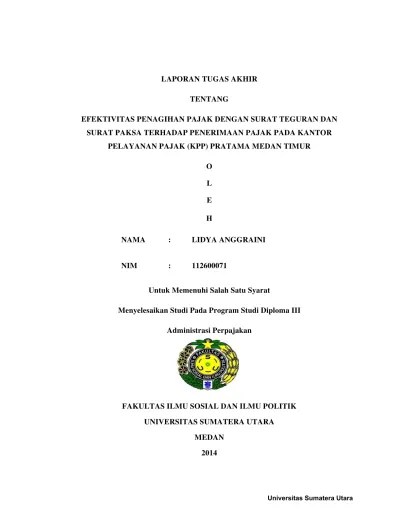 Efektivitas Penagihan Pajak dengan Surat Teguran dan Surat Paksa Terhadap  Penerimaan Pajak Penghasilan dan Pajak Pertambahan Nilai pada Kantor  Pelayanan Pajak (KPP) Pratama Bandung Bojonagara.