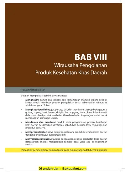 Bab 8 Wirausaha Pengolahan Produk Kesehatan Khas Daerah