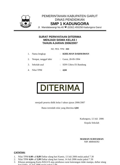 8 Contoh Formulir Pendaftara Siswa Baru dalam Bentuk Format Siap Isi File  Word