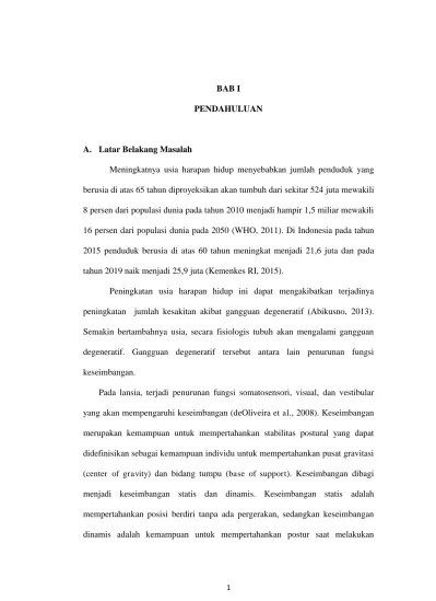 Top PDF PENDAHULUAN Pengaruh Ankle Strategy Exercise terhadap Keseimbangan  Statis Pada Lanjut Usia di Posyandu dan Panti Wredha. - 123dok.com