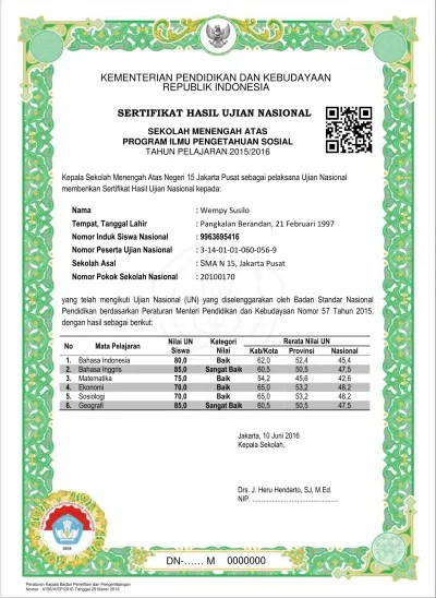 Transkrip nilai adalah kumpulan nilai dari semua mata pelajaran mulai. Format Blanko Ijazah Dan Shun 2016 Untuk Sd Smp Sma Dan Smk Dari Balitbang Kemdikbud Format Shun Sma Ips