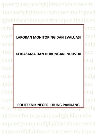 Laporan Monitoring dan Evaluasi Tahun 2012 2015