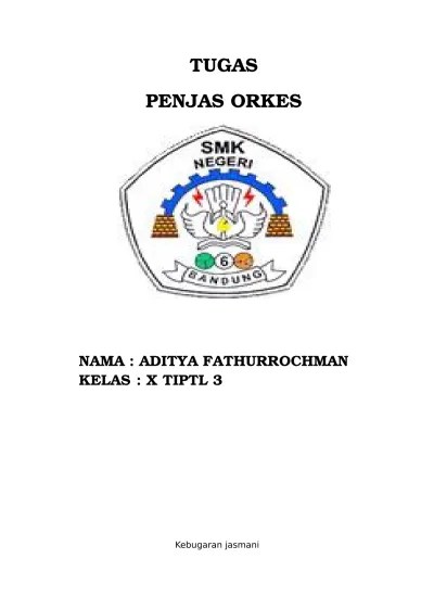 TUGAS PENJAS ORKES NAMA ADITYA FATHURROC 001
