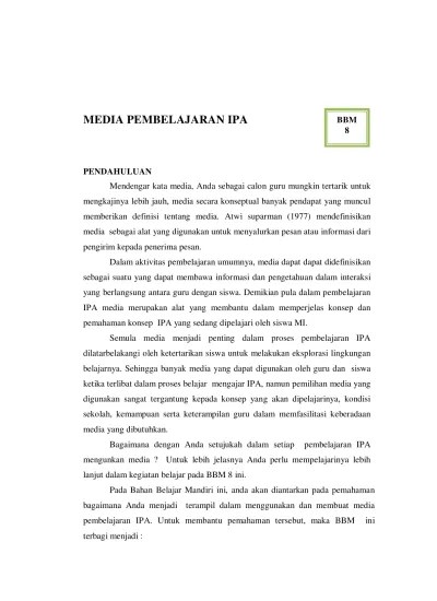 MODUL 8 PEMBELAJARAN IPA