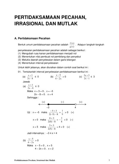 01 Pertidaksamaan Pecahan