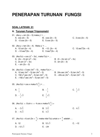 Modul Matematika SMA dan Soal Latihan 02 Latihan 01