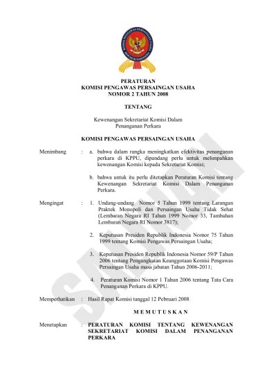Top PDF hke.602 slide peraturan komisi pengawas persaingan usaha nomor 2  tahun 2008 - 123dok.com