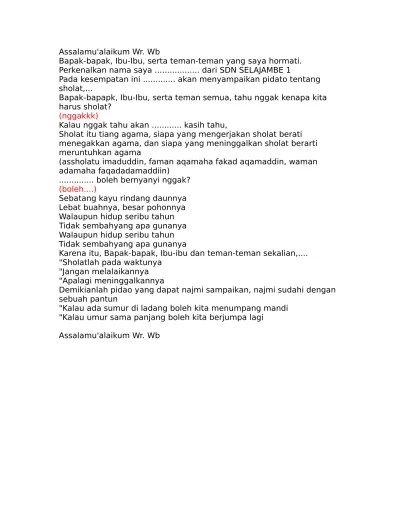 Pidato Untuk Anak SD doc