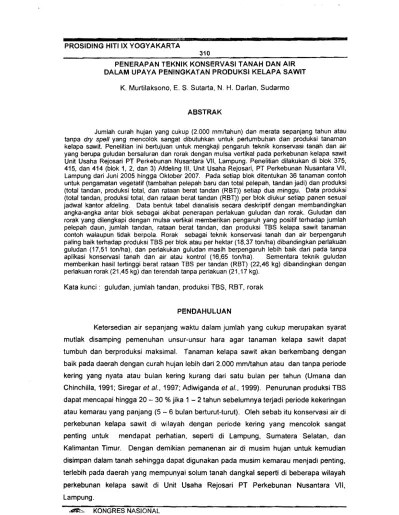 Teknologi budidaya lorong telah lama dikembangkan dan diperkenalkan sebagai salah satu teknik konservasi lahan kritis untuk pengembangan sistem pertanian . Top Pdf Penerapan Teknik Konservasi Tanah Dan Air Dalam Ypaya Peningkatan Produksi Kelapa Sawit 123dok Com