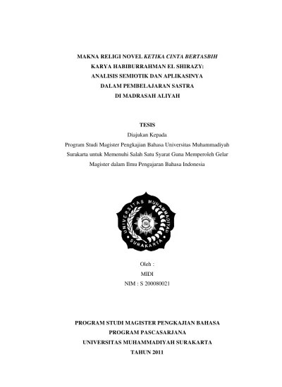 Analisis Novel Azab dan Sengsara