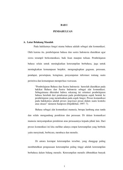 Penelitian tindakan kelas ini di setting pada kelas iii semester ii sdn 106 inpres takalar i. Contoh Ptk Bahasa Indonesia Sd