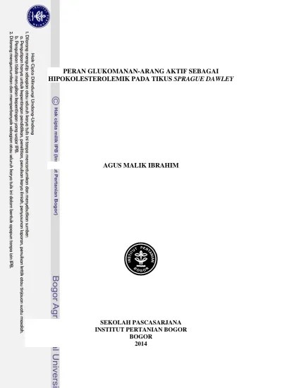 Peran glukomanan arang aktif sebagai hipokolesterolemik pada tikus sprague  dawley