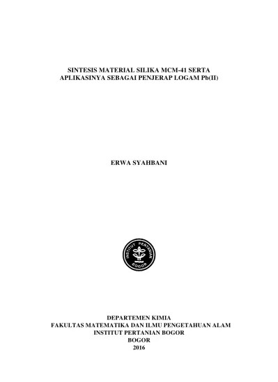 Top PDF Modifikasi Silika Mesopori MCM-48 dengan Gugus Tiol untuk Adsorpsi  Ion Logam Ag(I) - 123dok.com