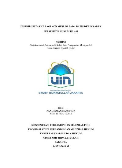 Peta distribusi zakat, infak, dan sedekah (studi developmental pada baznas kabupaten jombang). Distribusi Zakat Bagi Non Muslim Pada Baziz Dki Jakarta