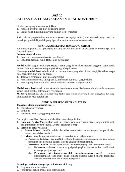 Penjelasan Lengkap Mengenai Ekuitas Pemegang saham